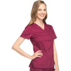 Cherokee Scrubs Top Cherokee Workwear Revolution WW610 Scrubs Top Womens Mock Wrap Wine