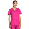 Cherokee Workwear Revolution WW620 Scrubs Top Womens V-Neck Electric Pink