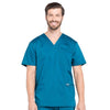 Cherokee Scrubs Top 2XL Cherokee Workwear Revolution WW670 Scrubs Top Mens V-Neck Caribbean Blue