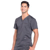 Cherokee Scrubs Top Cherokee Workwear Revolution WW670 Scrubs Top Mens V-Neck Pewter