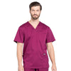 Cherokee Scrubs Top 2XL Cherokee Workwear Revolution WW670 Scrubs Top Mens V-Neck Wine