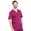 Cherokee Scrubs Top Cherokee Workwear Revolution WW670 Scrubs Top Mens V-Neck Wine