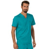 Cherokee Scrubs Top Cherokee Workwear Revolution WW690 Scrubs Top Mens V-Neck Teal Blue