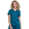 Cherokee Scrubs Top Cherokee Workwear Revolution WW710 Scrubs Top Womens V-Neck Caribbean Blue