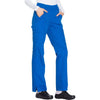 Cherokee Scrubs Pants Cherokee Workwear WW210 Scrubs Pants Womens Mid Rise Straight Leg Pull-on Cargo Royal