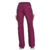 Cherokee Scrubs Pants Cherokee Workwear WW210 Scrubs Pants Womens Mid Rise Straight Leg Pull-on Cargo Wine