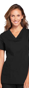 Cherokee Scrubs Top 2XL Cherokee Workwear WW645 Scrubs Top Womens V-Neck Black