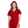 Cherokee Scrubs Top 2XL Cherokee Workwear WW645 Scrubs Top Womens V-Neck Red