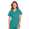 Cherokee Scrubs Top 2XL Cherokee Workwear WW645 Scrubs Top Womens V-Neck Teal Blue