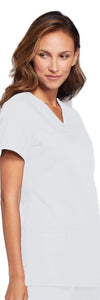 Cherokee Scrubs Top Cherokee Workwear WW645 Scrubs Top Womens V-Neck White