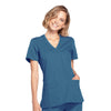 Cherokee Scrubs Top 2XL Cherokee Workwear WW650 Scrubs Top Womens Mock Wrap Caribbean Blue