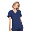 Cherokee Scrubs Top Cherokee Workwear WW650 Scrubs Top Womens Mock Wrap Navy