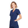 Cherokee Scrubs Top Cherokee Workwear WW650 Scrubs Top Womens Mock Wrap Navy