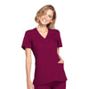 Cherokee Scrubs Top 2XL Cherokee Workwear WW650 Scrubs Top Womens Mock Wrap Wine