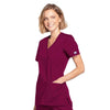 Cherokee Scrubs Top Cherokee Workwear WW650 Scrubs Top Womens Mock Wrap Wine