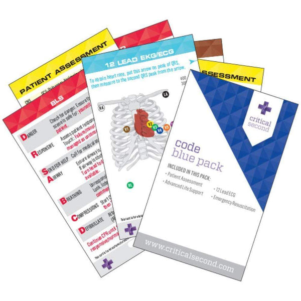 Critical Second Clinical Reference Cards Code Blue Pack - Education Cards