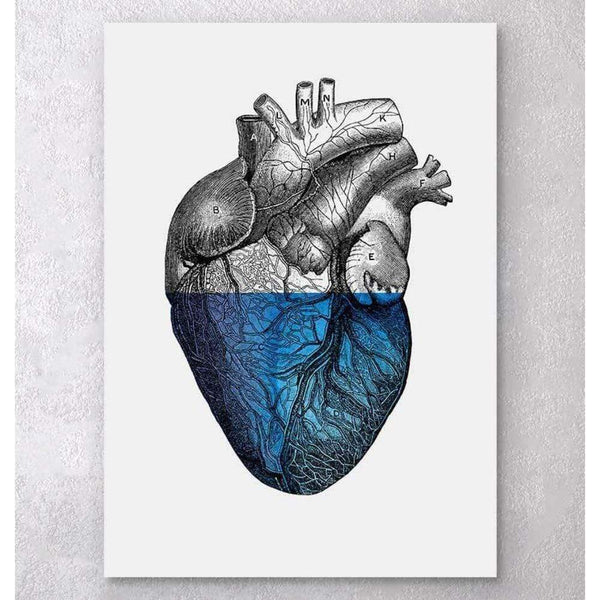 Codex Anatomicus Anatomical Print A5 Size (14.8 x 21 cm) Colorful Heart Blue