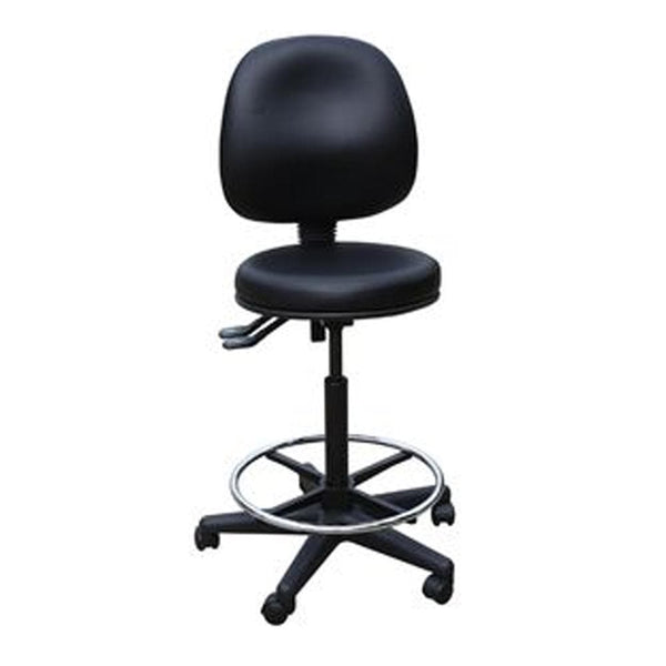 Dalcross Clinical Stools Dalcross Surgeon Stool with Back Rest & Footrest Black