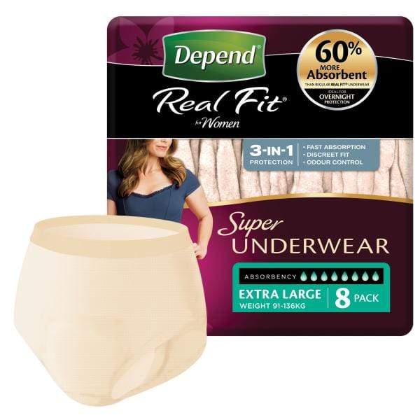 Buy Depend Real Fit Underwear Female X Large 8 Online at Chemist