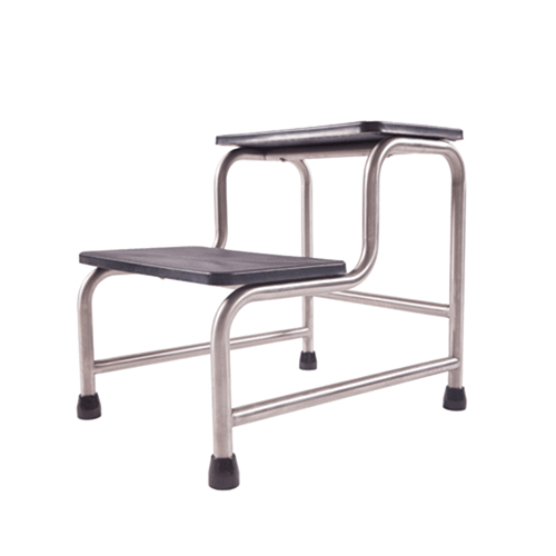 Pacific Medical Foot Stools Double Metal Step With Rubber Non Slip Surface