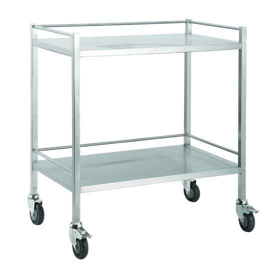 Pacific Medical Australia No Drawer / (Full Width) 800 X 500 X 900 Double Trolleys 304 Stainless Steel