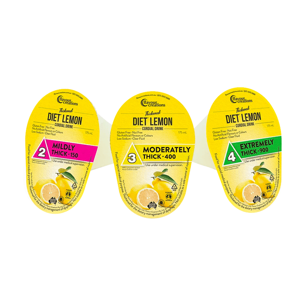 Flavour Creations Nutrition Moderately Thick 400 / 175ml / Dysphagia Cup Flavour Creations Diet Lemon Cordial