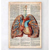 Codex Anatomicus Anatomical Print A5 Size (14.8 x 21 cm) Geometric Heart And Lungs Old Dictionary Page