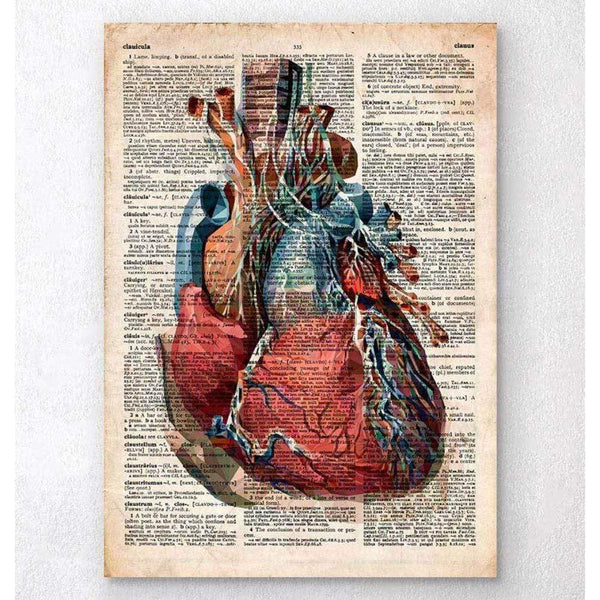 Codex Anatomicus Anatomical Print Geometric Heart II Old Dictionary Page