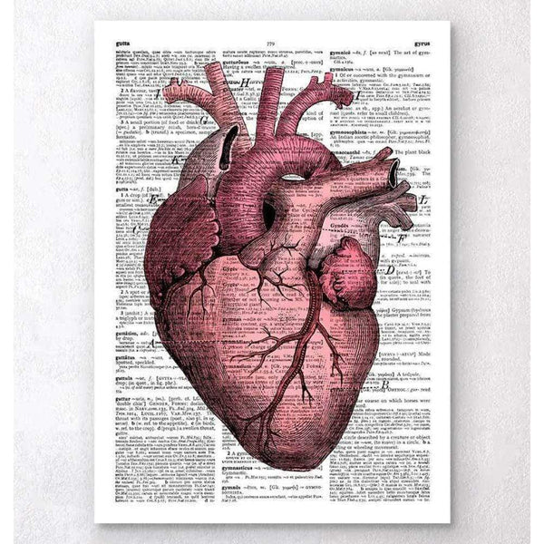 Codex Anatomicus Anatomical Print A5 Size (14.8 x 21 cm) Heart Anatomy III Dictionary Page