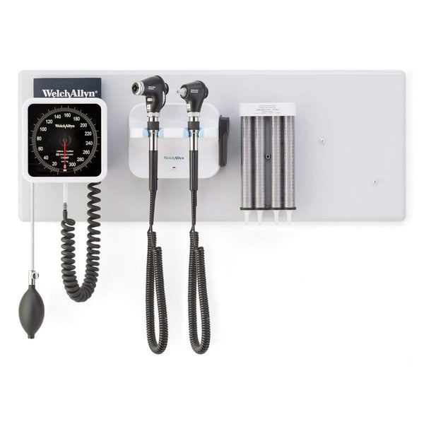 Welch Allyn Wall Diagnostic Sets Wall System PanOptic+ MacroView+ iExaminer Dispenser Aneroid Hillrom Welch Allyn Green Series 777 Integrated Wall Set  - Dispenser, Aneroid Sphygmomanometer