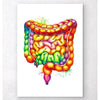 Codex Anatomicus Anatomical Print A5 Size (14.8 x 21 cm) Intestines Anatomy Art Watercolor Splash