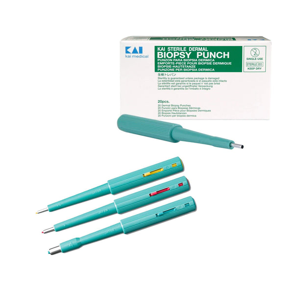 Kai Medical Disposable Biopsy Punches 4mm with plunger Kai Biopsy Punches With and Without Plungers