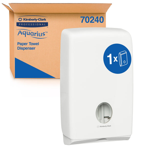 Kleenex Hand Towel Dispenser KIMBERLY-CLARK PROFESSIONAL AQUARIUS Paper Towel Dispenser (70240), Compact Hand Towel Dispenser