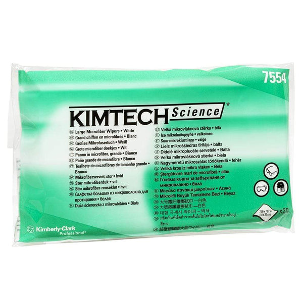 Kimtech Wipers Speciality Microfibre Wiper - White 75540 / 17.8cm x 17.8cm / 20 Wipers/Carton KIMTECH SCIENCE KIMWIPES Delicate Task Wipers