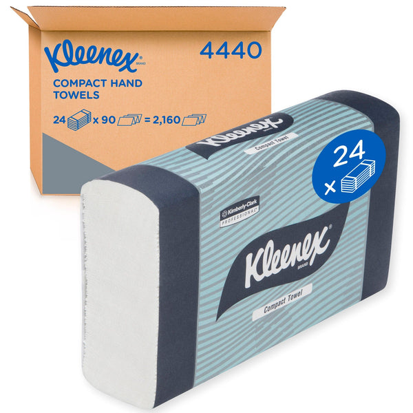 Kleenex Hand Towel 29.5cm x 19cm 90 sheets/pack KLEENEX Compact Hand Towels (4440), White Folded Paper Towels