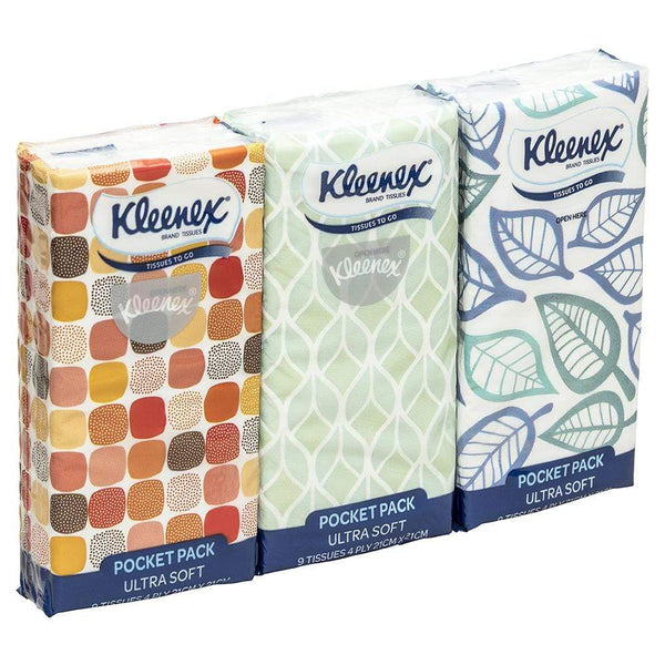 Kleenex Facial Tissue Pocket Pack/9 / 4 Ply Kleenex Facial Tissue