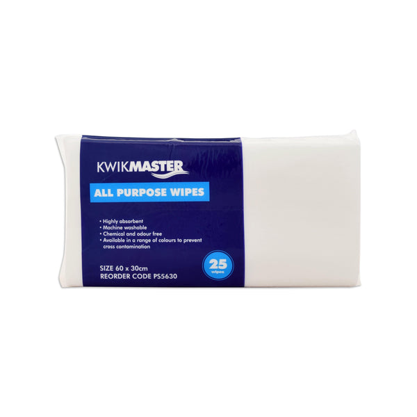 Kwikmaster 60x30cm / White Kwikmaster Wipe All Purpose