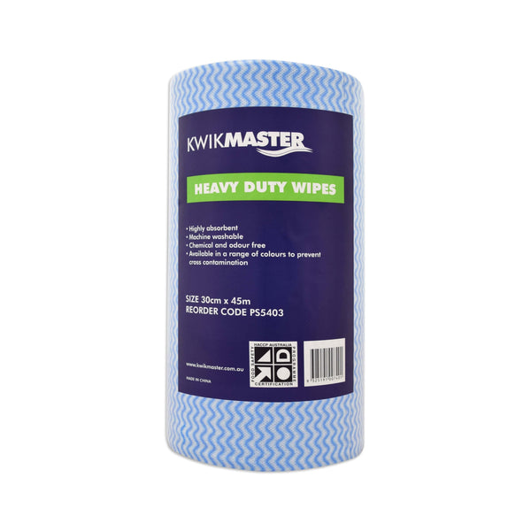 Kwikmaster 30cmx45m Rl/90 / Blue Kwikmaster Wipe Heavy Duty