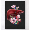 Liver Anatomy Floral Black