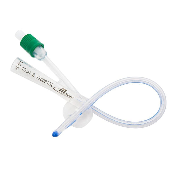 MDevices Catheters 14Fr (Green) / 23cm with 10mL Balloon (Female) / Standard Tip MDevices 2-Way Foley Catheter with Balloon