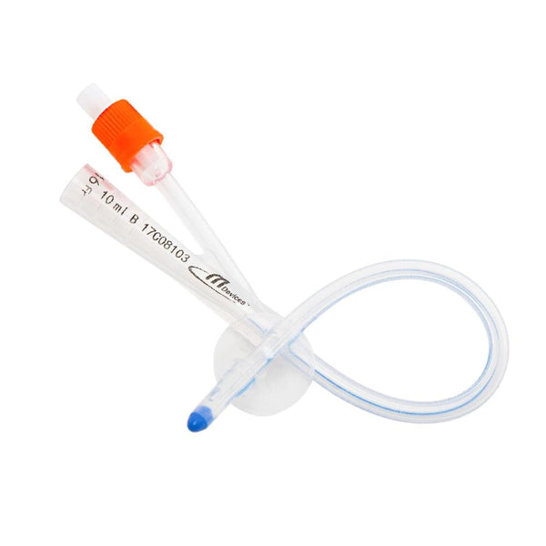 MDevices Catheters 16Fr (Orange) / 23cm with 10mL Balloon (Female) / Standard Tip MDevices 2-Way Foley Catheter with Balloon
