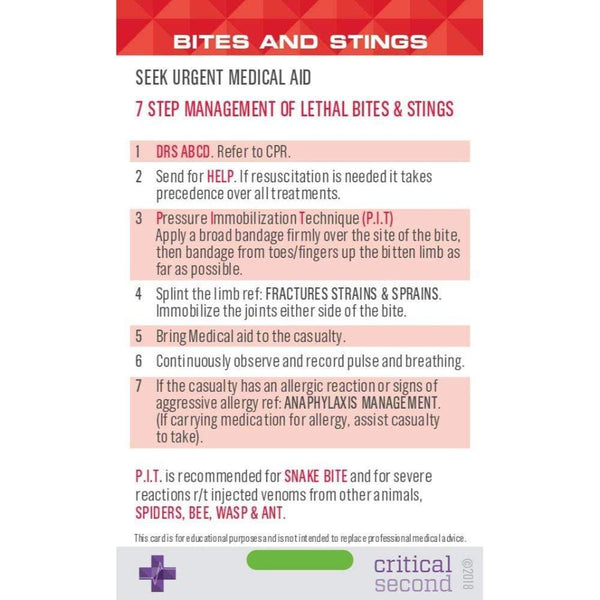 Critical Second Clinical Reference Cards Medical Emergencies Pack - Education Cards