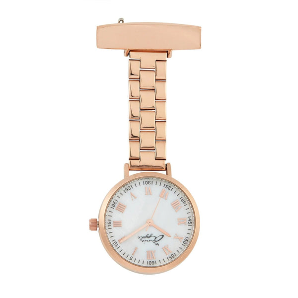 Annie Apple Fob Watches Meraki Mother of Pearl/Rose Link Fob Watch
