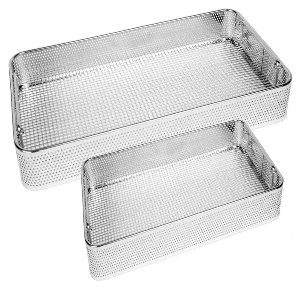 MedCon Mexiz DIN Standard Stainless Steel Instrument Basket DIN1/2-24x25x6cm