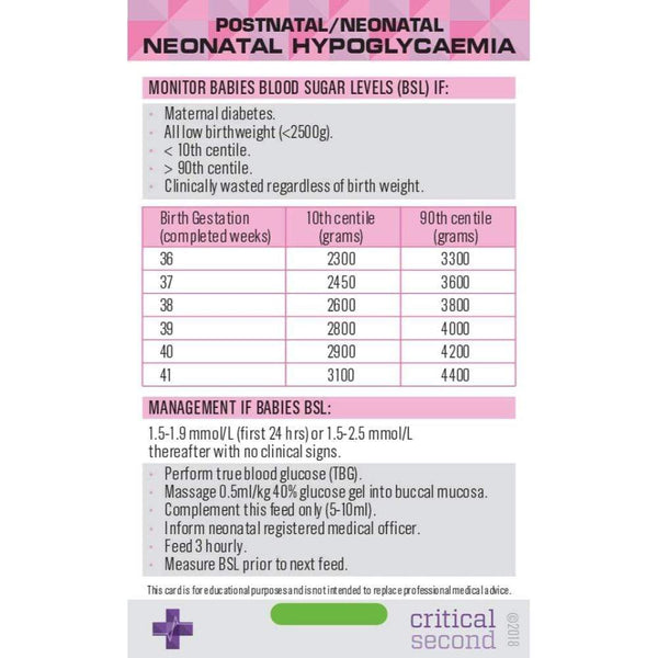 Critical Second Clinical Reference Cards Midwifery Pack - Education Cards