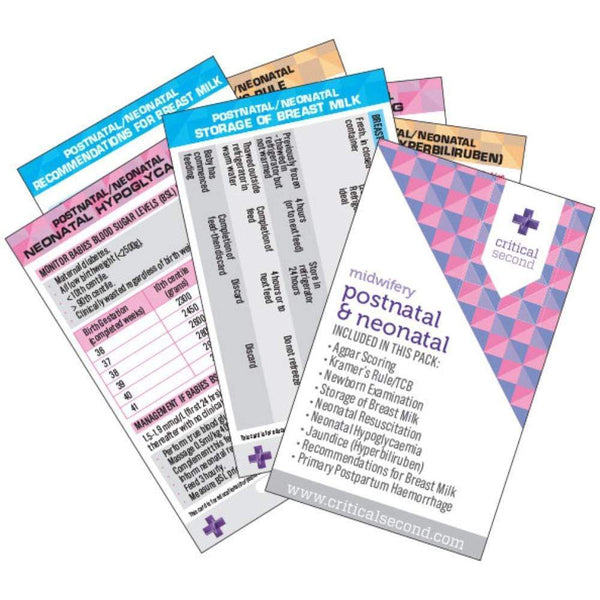 Critical Second Clinical Reference Cards Midwifery Pack - Postnatal & Neonatal