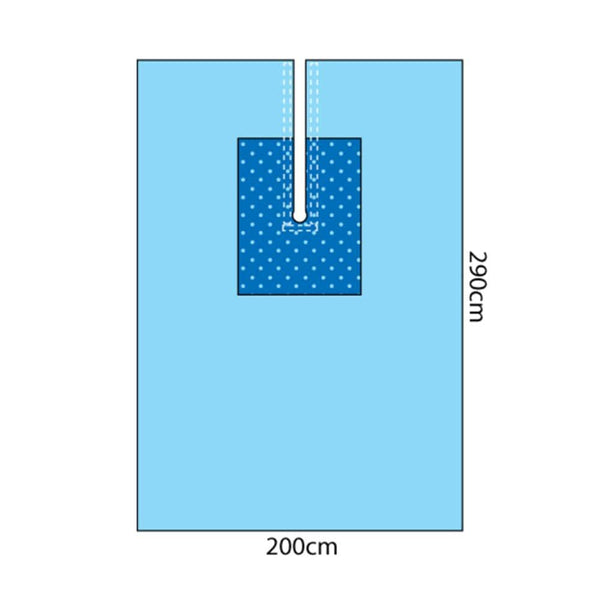 Multigate Drapes & Equipment Covers W/Keyhole Split / 200cm x 290cm / Sterile Multigate Drape