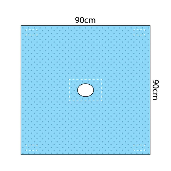 Multigate Drapes & Equipment Covers Fluid Impervious Drape W/Fen & Adh. Surr & Corner / 90cm x 90cm / Sterile Multigate Drape