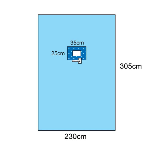 Multigate Drapes & Equipment Covers Thyroid Drape W/Aperture / 230cm x 305cm / Sterile Multigate Drape