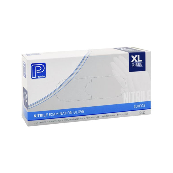 Premier Nitrile Gloves XL / Blue / Powder Free Premier Nitrile Examination Gloves